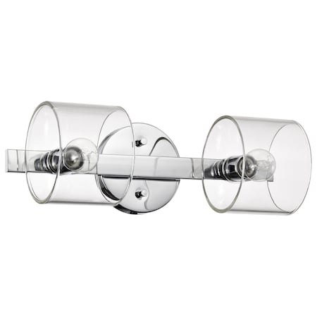 Nuvo Marlowe - 2 Light Vanity - Polished Nickel with Clear Glass 60/8072